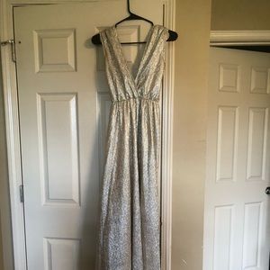 LULUS gold maxi dress